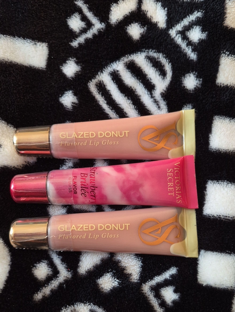Victoria's Secret Glazed Donut & Strawberry Brulee Lip Gloss Duo - Soft Pink